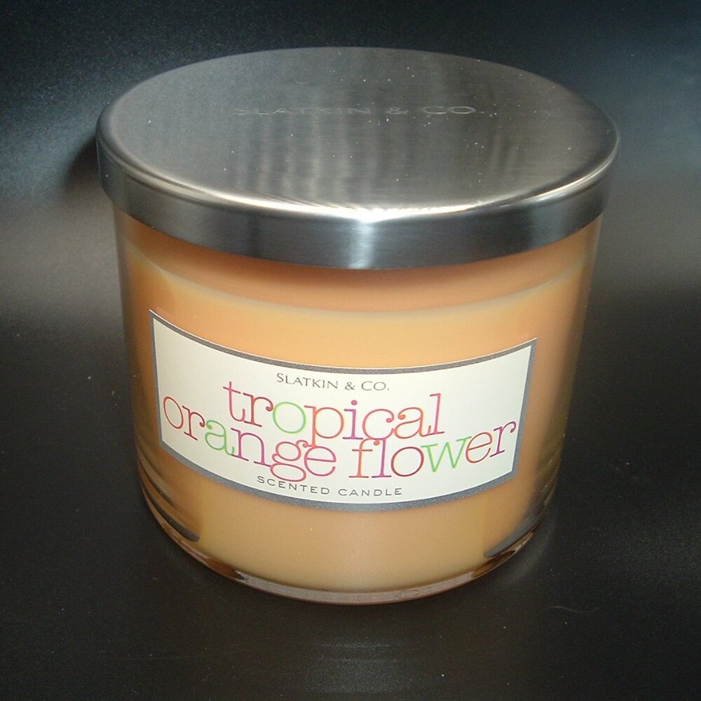 SLATKIN & CO Tropical Orange Flower (retired) 3-WICK 14.5 OZ CANDLE NEW